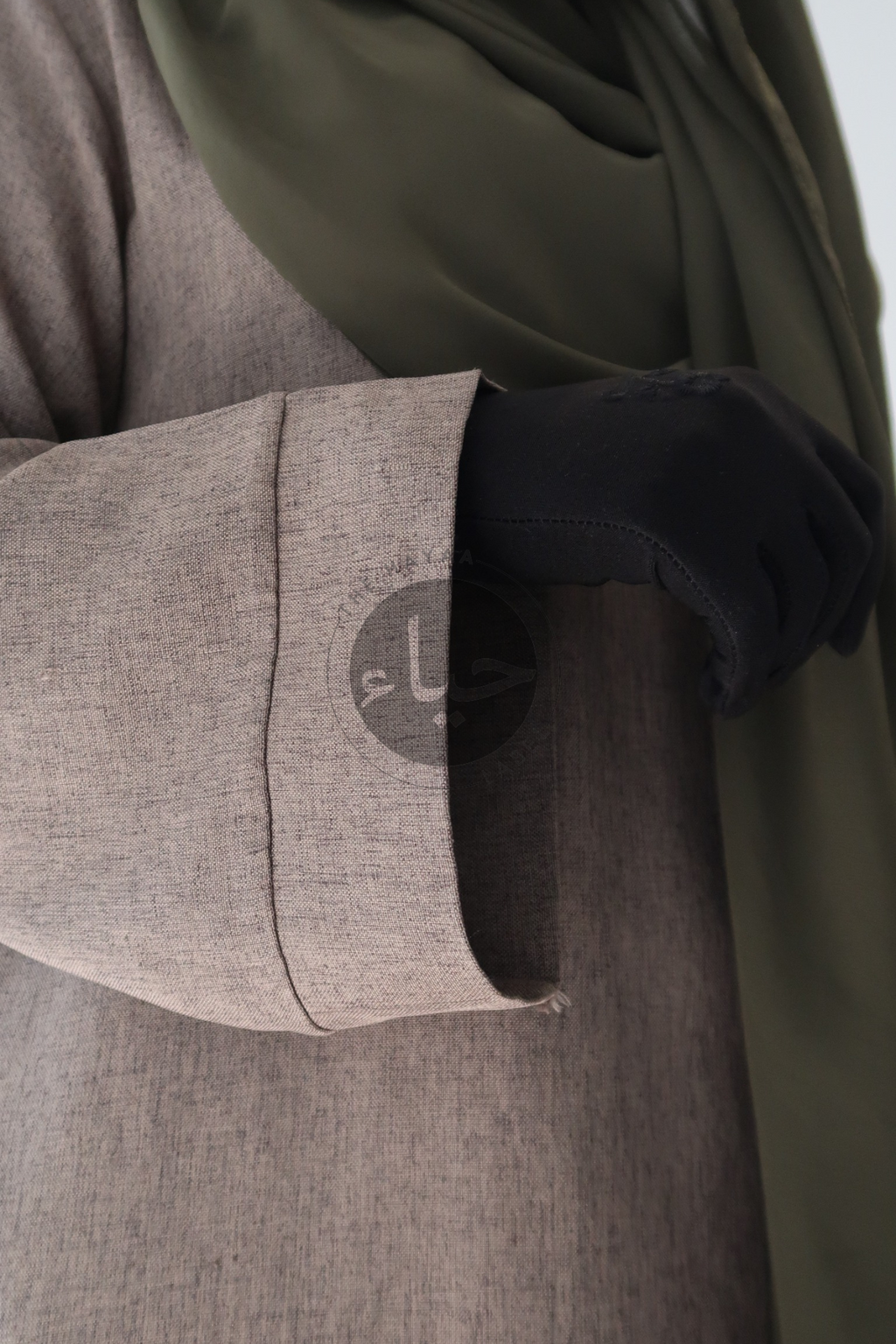 Abaya en Lin - Marron Kaki