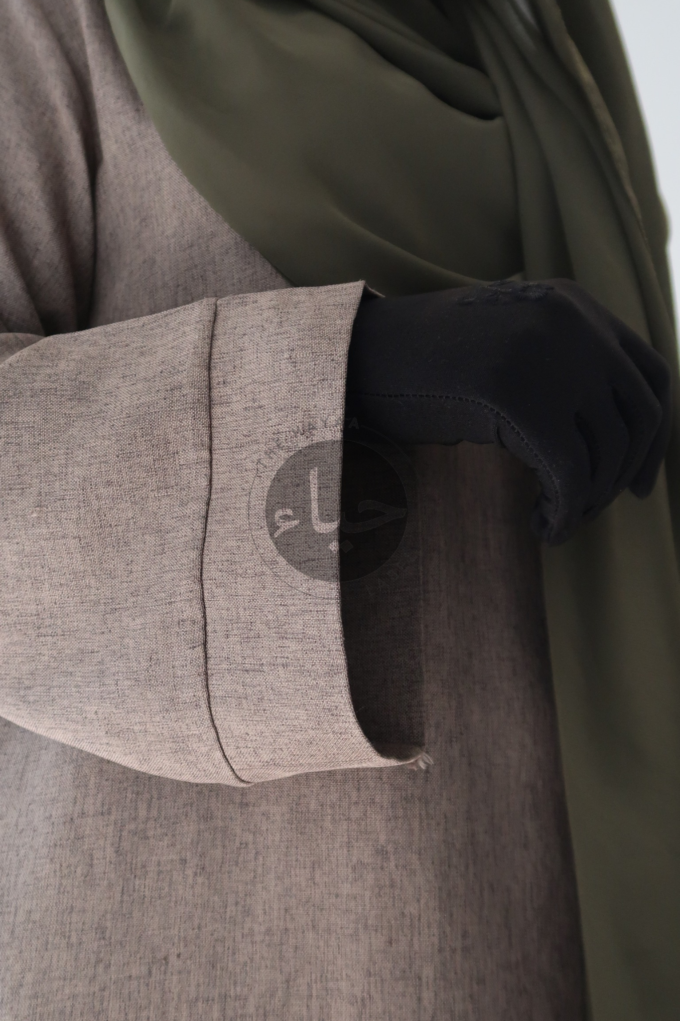 Abaya en Lin - Marron Kaki