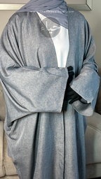 Abaya chauve-souris en lin - gris