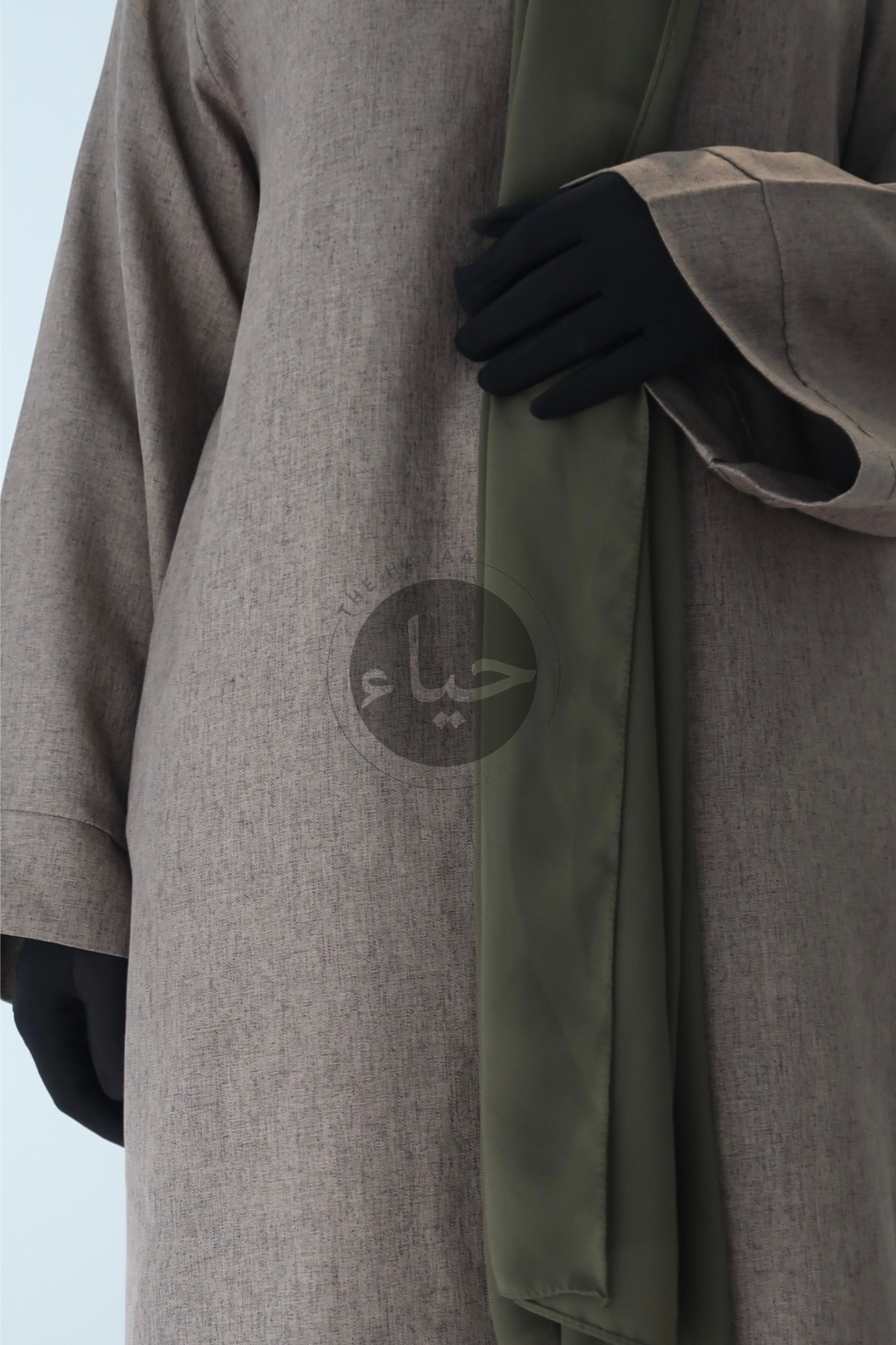 Abaya en Lin - Marron Kaki