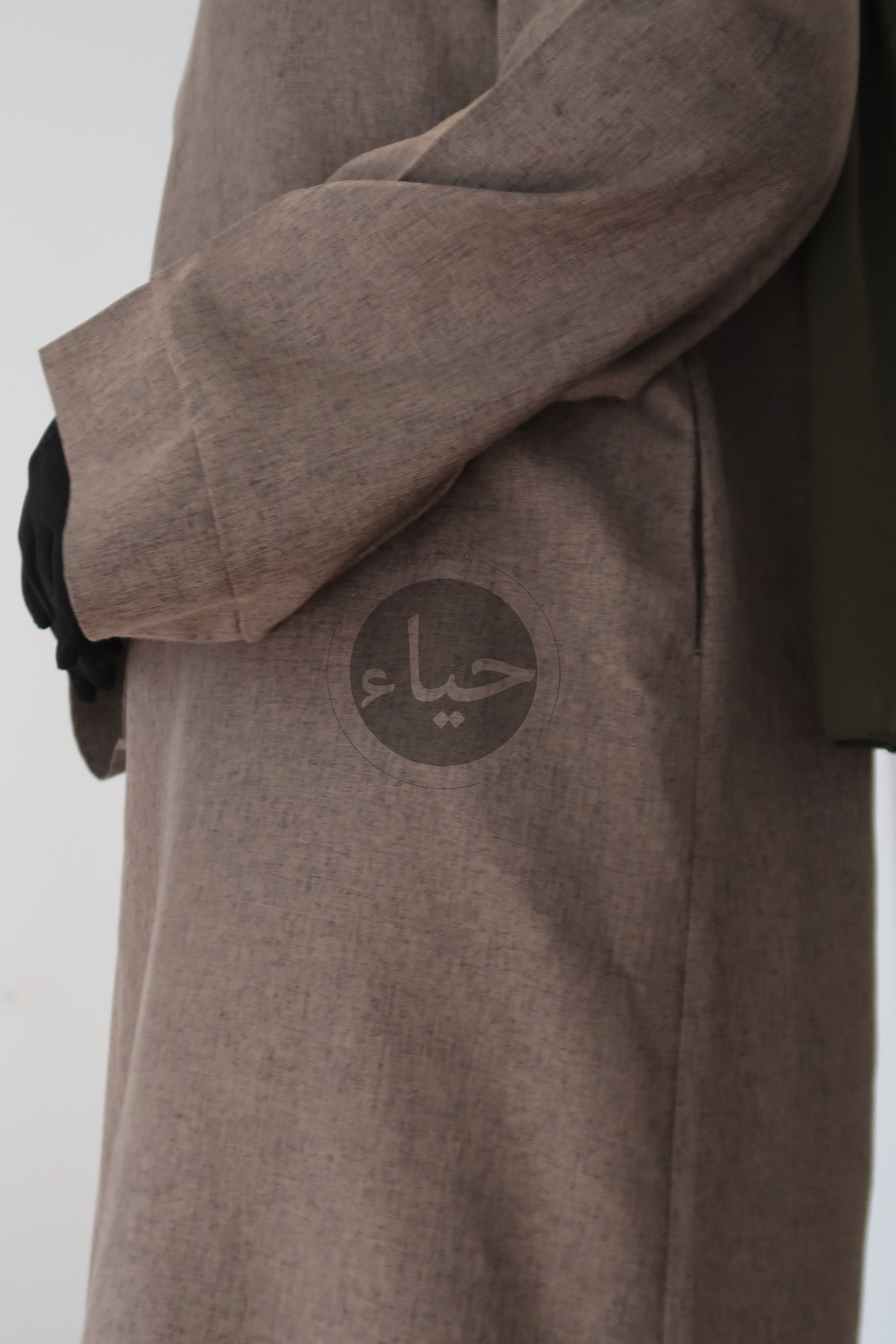 Abaya en Lin - Marron Kaki