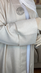 Abaya Ouverte en Lin - Vanille
