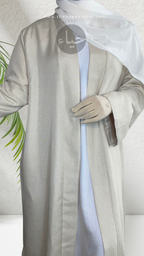 Abaya Ouverte en Lin - Vanille