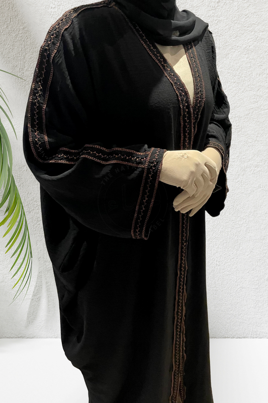 Ahlam batwing abaya - Black