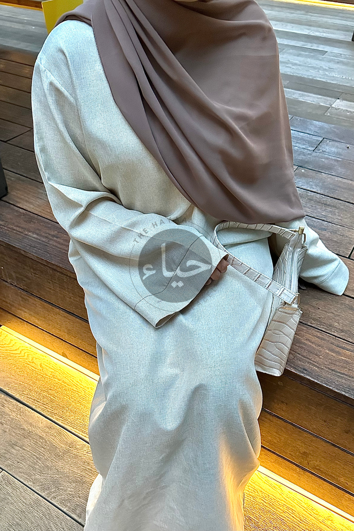 Abaya Fermée en Lin - Vanille