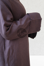 Abaya Ouverte en Lin - Café