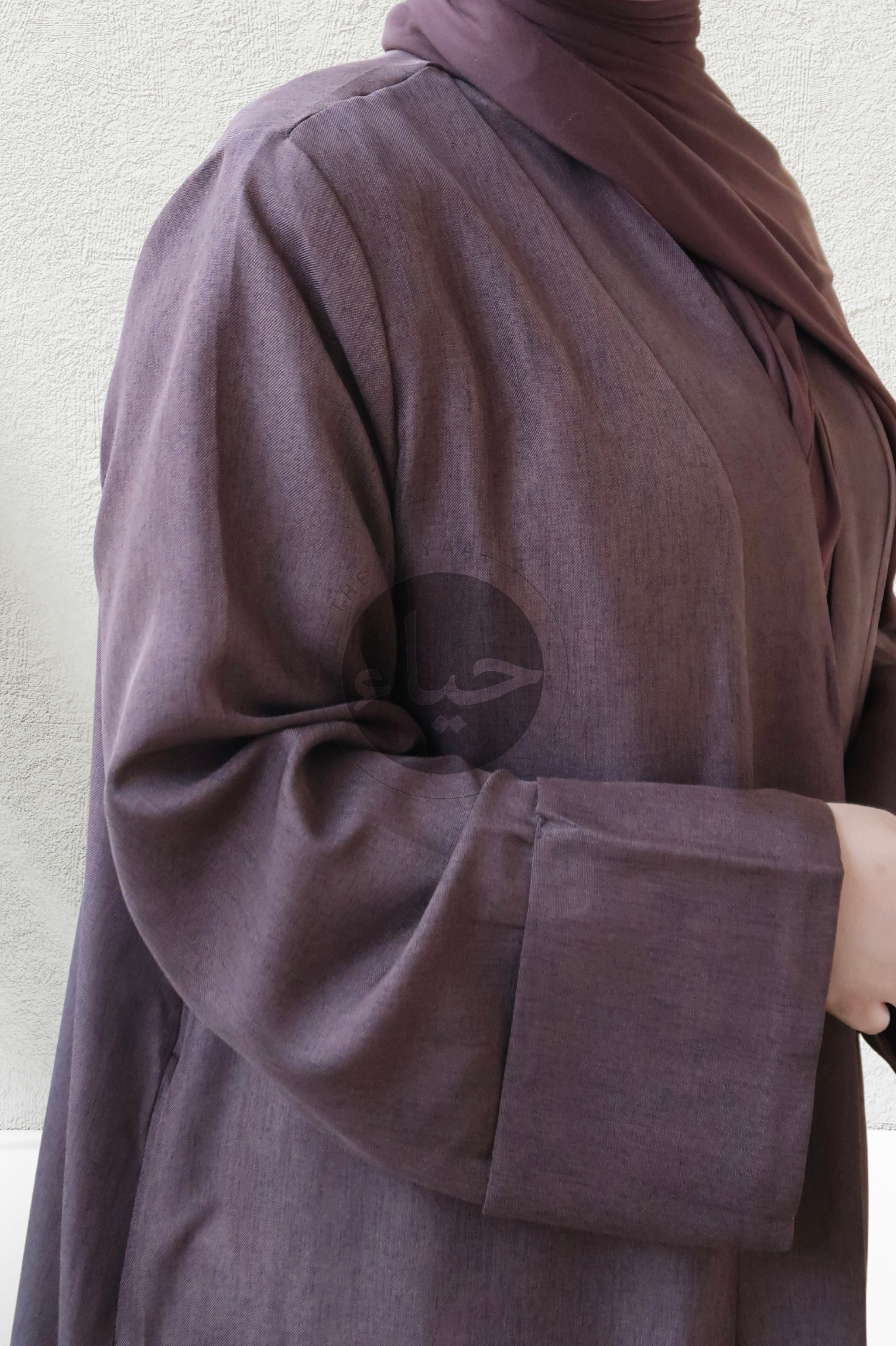 Abaya Ouverte en Lin - Café