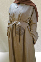 Abaya Ouverte en Lin - Beige